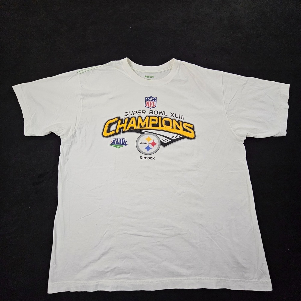 Pittsburgh Steelers Superbowl XLIII Champions 2009 White T-Shirt Men's XL